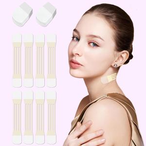 48Pack Invisible Neck Tape Lifting Neck Face Lift Strap Patch Tightening Tapes and Bands for Face, Chin(8PCS Elastic Bands+40PCS Replacement Patches)