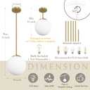 Bagood 10 Inch Globe Pendant Light Gold Mid Century Pendant Light Contemporary Globe Pendant Lights Adjustable Hanging Light Fixture Milk Glass with Brass Finish for Dining Room Kitchen Island