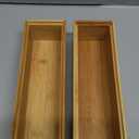 Bamboo Kitchen Drawer Organizer,Stackable Silverware Tray Utensil Organizer Cutlery Holder for Kitchen,Wooden Storage Box for Bathroom, Multi-Use Storage Bins Dividers for Office(9x3x2.5 inch)