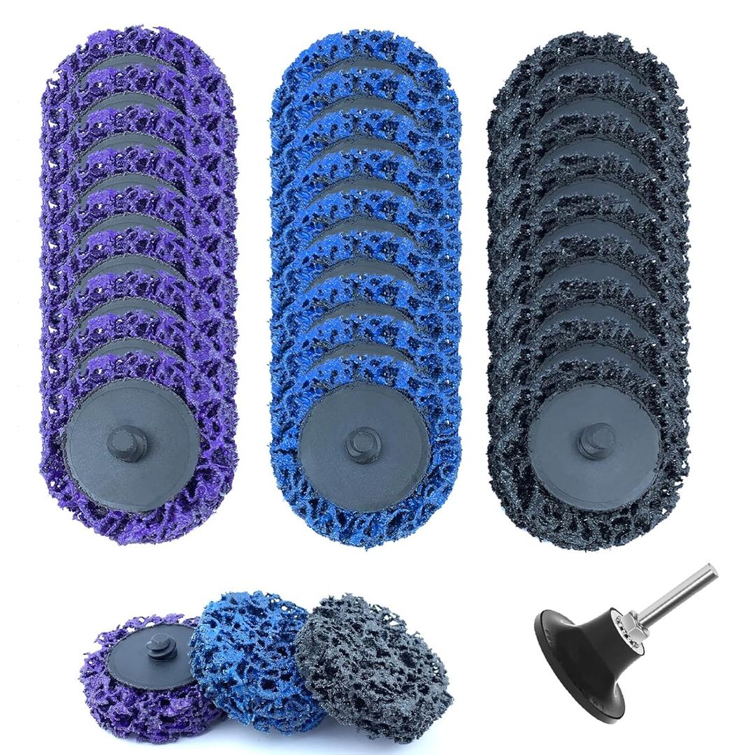 2 Inch Sanding Disk 31pcs Paint Stripping Wheel,Die Grinder Strip Disc for Drill,Die Grinder Accessories for Remove Rust Welds,Paint, Oxidation (Mix Color)