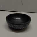 Kaizen Casa Hand Carved Natural Stone Smudge Bowl, White Leaf Design | Size 5' x 2' Black Ritual Bowl Display Jewelry Dish Kitchen Table Decor Gift