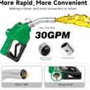 1" NPT Automatic Fuel Nozzle with Hook, Gas Nozzle Diesel Pump Handle Max Flow Rate 30GPM, 3-speed Padlock, Auto Shut Off, 19/16" (OD=30mm) Spout for Gasoline, Diesel, Kerosene Biodiesel