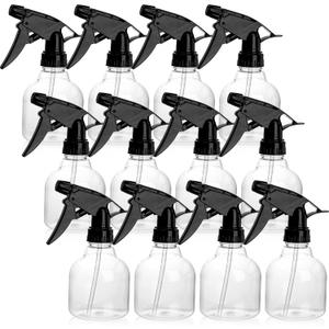 Bekith 12 Pack 8 Oz Empty Plastic Spray Bottle with Black Trigger Sprayers - Adjustable Head Sprayer from Fine to Stream - Refillable Sprayer for Water, Kitchen, Bath, Beauty, Hair, and Cleaning