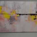 HUBOSKN Large Abstract Wall Art Bedroom Pink Wall Decor Gold Wall Art for Living Room Office Artwork Canvas Pictures Size 24" x 48"