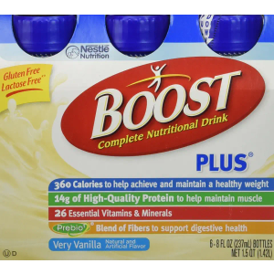 Boost Plus Nutritional Energy Drink, Very Vanilla, 8-Ounce Bottles (Pack of 24)