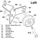KOOTANS 42" Deck Gauge Wheel Bracket Kit for Husqvarna AYP Poulan Ariens Craftsman 532181040 525509501 YTH22V42 YTH2042 YTH18542 GWN42B Lawn Mowers and Tractors