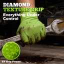 TitanFlex Heavy Duty Industrial Nitrile Gloves with Raised Diamond Texture, 8-mil, Latex Free (Green)