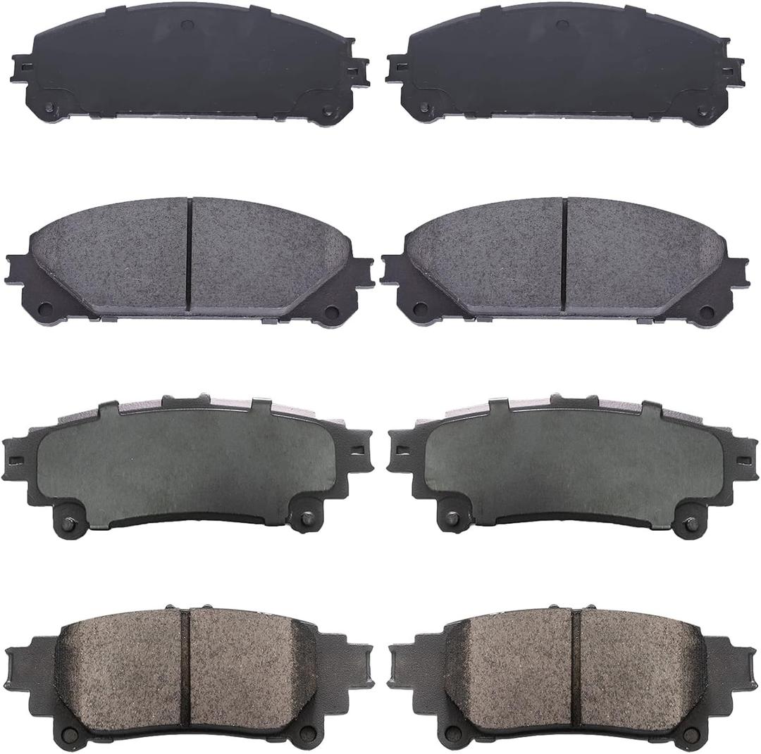 Replacement for Front & Rear Ceramic Brake Pads D1324,D1391 - LEXUS RX350, RX450h, Highlander, Sienna 2010-2018
