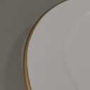 MAONAME 13" White Charger Plates Set of 6, Round Plate Chargers with Gold Rim, Plastic Decorative Charger Plates for Wedding, Tabletop Decor