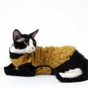 Sphynx Cat Coat, Easy to Wear Jacket with Buckle,Warm Fleece Coat for cat, Cat Fleece Jacket,Deep Yellow Jacket for Cat and Small Dogs (X-Large)