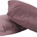 FDP 12" x 20" Velvet Rectangle Lumbar Pillow Set with Piping Decorative Throw Pillow for Home Dcor in Living Room, Bedroom or Lounge (2-Pack) - Mauve, 15159-112