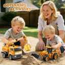 KukuFun 4-Pack Truck Toys for Boys 3-5 Year OldConstruction Sandbox Toy Set with ExcavatorIndoor/Outdoor Sand Toys for Kids Toddlers Girls Age 3-8Birthday Gifts, 8.3 inches