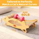 TIMIEEYA Cat Scratcher Bed, 3-in-1 Cat Scratching Pad with Hammock & Ball, Natural Sisal with Solid Wood Frame Cat Scratch Post for Indoor Cats Lounger & Sleep & Scratch