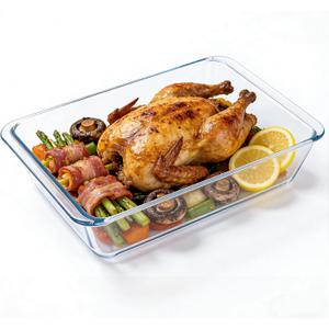 5.7qt Extra Large And Deep Glass Baking Dish - 9x13 Rectangular Tempered Glass Baking Dishs For Oven，Microwave And Dishwasher Safe