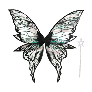 Fairy Wings for Adults Women 31.5"x29.5" Fairy Costume Set Large Butterfly Wings for Halloween Party