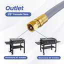 5249 Propane to Natural Gas Conversion Kit for Blackstone 28"/36" Griddle, 10 FT 3/8" ID Natural Gas Hose With 3/8" Female Flare Fitting for Tailgater, Rangetop Combo & Burner Stove, 1/2 PSI