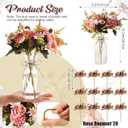 30 Pack Artificial Flowers with Vase Bulk, 20 Bundles Silk Floral Bouquet 10 Clear Vases with 1 Rope, Mason Jar Table Centerpiece Arrangement Wedding Party Decor(Dahlia,Blue) (approximately 11.02 inches/ 28 cm tall)