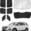 Canvcle Sunshades for Ford Explorer 2011-2019 Accessories Windshield Sun Shade Side Rear Window Shade Cover Sun Visor Shield Privacy Protection Keep Vehicle Cool Black 8PCS