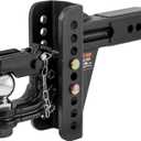 CURT 45908 Adjustable Pintle Hitch Combination, 2-1/2-Inch Receiver, 6-Inch Drop, 2-5/16-Inch Ball, 20,000 lbs