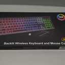 Wireless Keyboard and Mouse Combo, RGB Backlit, Rechargeable & Light Up Letters, Full-Size, Soft Typing, Sleep Mode, 2.4GHz Quiet Keyboard Set for Mac, Windows, Laptop, PC, Trueque (Black)