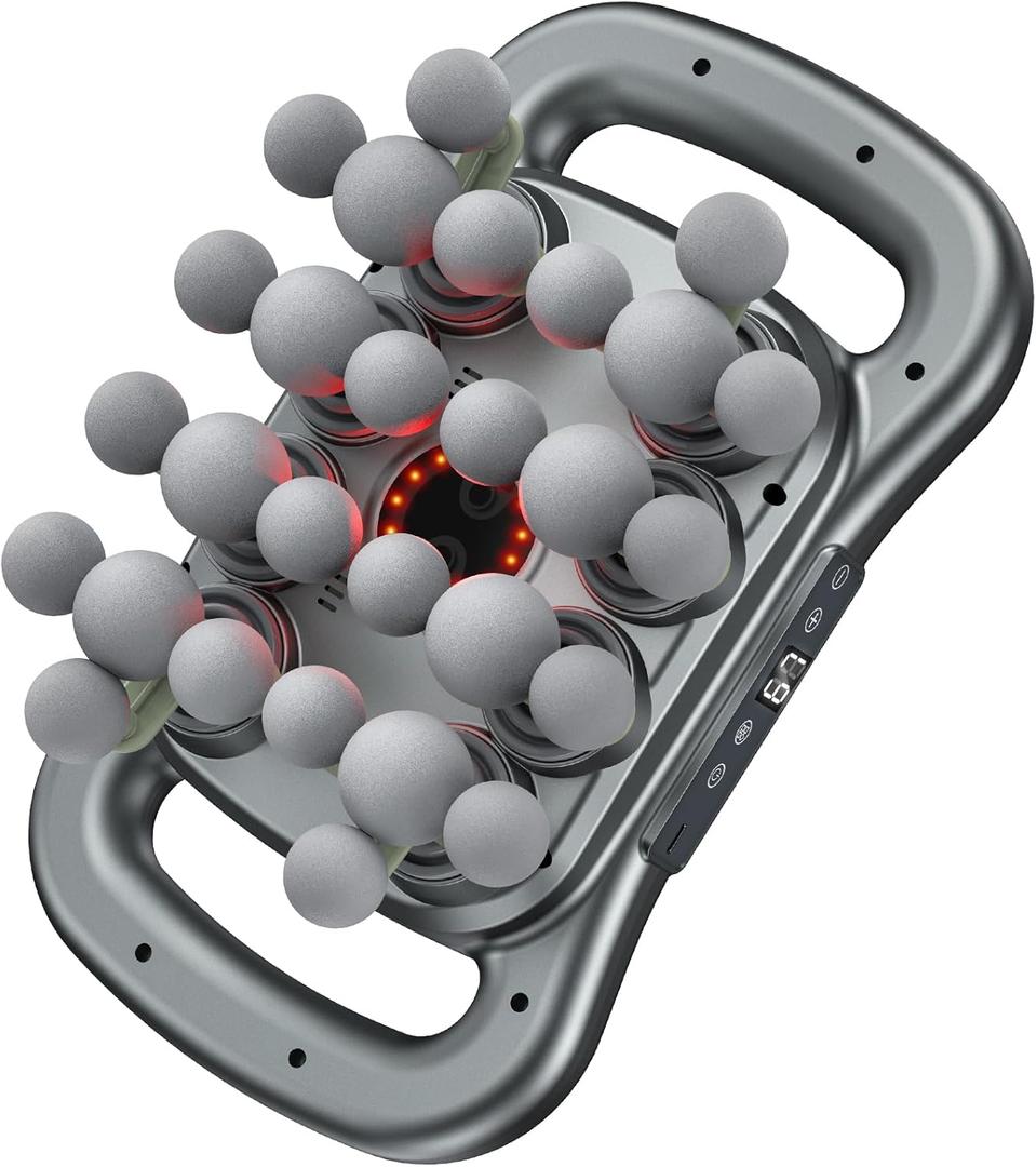 Upgrade 28 Head Massage Set, Handheld Back Massager Deep Tissue,9 Speeds Electric Percussion Muscle Body Massager for Athletes Neck Shoulder Pain Relief,Gifts for Men Women