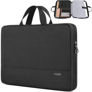 Ytonet Laptop Case 15.6 Inch, Water Resistant Laptop Bag Sleeve for Men Women Slim Coputer Cover TSA Computer Case Carrying Bag with Handle, Compatible with Lenovo HP Dell Apple Notebooks Black