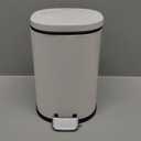 Cesun Bathroom Trash Can with Lid, 1.3 Gallon Small Garbage Can with Foot Pedal, Metal Round Wastebasket for Bathroom, Bedroom, Office, Silver