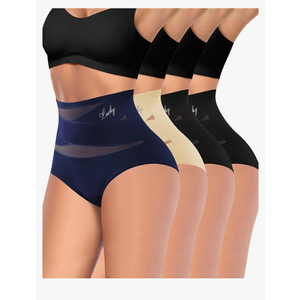 Women's High Waisted Underwear Postpartum Stretch Full Coverage Breathable Briefs 4 Packs Panties
Size M