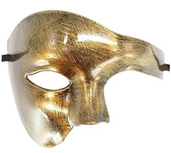 Phantom of The Opera Masquerade Mask Half Face Venetian Mardi Gras Party Mask Gold