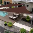 Right Triangle 12' x 12' x 17' Brown Sun Shade Sail Canopy Awning for Patio Backyard Lawn Garden Outdoor Activities Grade UV Block Mesh Netting