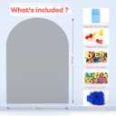 48x32 Magnetic Wall Decal Arch Shape -Black Chalkboard for Kids Playroom & Classroom Heavy Duty Magnetic Base for Building Tiles & Letters | Includes Liquid Chalks & Accessories (Grey)