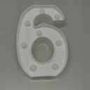 Pooqla Decorative LED Light Up Number Letters, White Plastic Marquee Lights Sign Party Wedding Decor, Battery Operated (6)