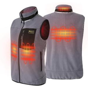 PROSmart Heated Vest Polar Fleece Lightweight Waistcoat with USB Battery Pack for Men and Women (Unisex) (Small, Gray)