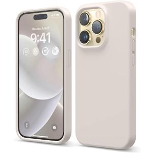 elago Compatible with iPhone 14 Pro Case, Liquid Silicone Case, Full Body Protective Cover, Shockproof, Slim Phone Case, Anti-Scratch Soft Microfiber Lining, 6.1 inch (Stone)