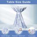 Oudain 2 Pcs Blue Floral Tablecloth 70 Inch Round Table Cover Pastoral Blue White Flower Vintage Washable Fabric Table Cloth for Weeding Baby Shower Decoration Birthday Party Favor (Chinoiserie)