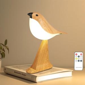 Deogos Cute Bird Table Lamp with Timer, Touch Bedside Lamp, Brid Night Light, Cordless Small Desk Lamps Battery Operated Nightstand Lamps, 3-Way Dimmable Light, Rechargeable Decorative Desk Lamp