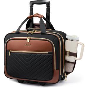 LOVEVOOK Rolling Laptop Bag for Women, Underseat Carry On Bag with Wheels