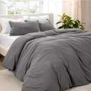 Bare Home Microfiber Duvet Cover Set - Ultra Soft Washed Microfiber - Oversized Queen Size - Linen-Like Look - Easy Care - Breathable Fabric - Our Softest Duvet Cover Set (Oversized Queen, Grey) (03 - Grey (No Comforter))