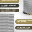 Pressure Washer Gun and Hose Kit, 4800PSI Steel-Braided & Durable - Flexible & Kink-Resistant Power Washer Hose 50 FT with 3/8" Swivel Quick Connector and M22 14mm Adapters Replacement
