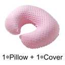 ESEN Baby Nursing Pillow and Body Positioner for Breast Feeding and Bottle Feeding, Ultra Soft Baby Breastfeeding Pillows with Removable Nursing Pillow Cover for More Support for Mom and Baby (Pink)