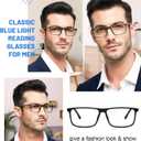OCCI CHIARI Blue Light Blocking Men's Reading Glasses Computer Stylish Readers 0 100 125 150 175 200 225 250 275 300 350(Grey 0)