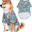 80s Dog Costume Hawaiian Shirts - 90s Halloween Retro Disco Breathable Puppy Outfit for Small Medium Dogs (Green, X-Large)