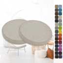 Chair Pads Non Slip Round Cushions Set of 2, Soft 19 1/4 Inch Round Floor Cushions, 1.2” Thick Breathable Cover Detachable Seat Cushion for Kitchen Tatami Dining Office,Khaki