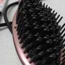 KISS Bristle Hair Straightener Heat Brush, Digital Temperature Control Up to 410F, 90-Minute Auto Shutoff, Cool-Tip Ionic Bristles, Lightweight Handle, 360 Swivel Cord, Pink, 1.25 lbs