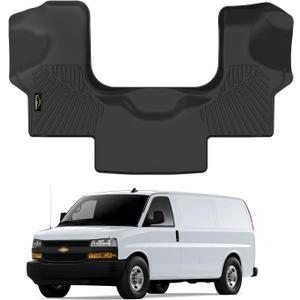Floor Mats Custom for Chevy Express & GMC Savana 2015-2023 All Weather TPE Rubber Protection 1st Row Anti-Slip Automotive Floor Liners for Chevrolet Express 1500/2500/3500 Van Accessories- 1 PCS