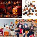 24 Pieces Halloween Day Ball Ornament,Glitter Black Ghost Tree Ornament Sequin Halloween Ball for Tree Home Party Hanging Decor