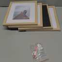 ATOBART 8x10 Picture Frame Set of 4, Made of Perspex Glass, Display Picture 5x7 with Mat or 8x10 without Mat, Wood Grain Photo Frame for Wall Mounting or Tabletop Display for Birthday Christmas Gifts