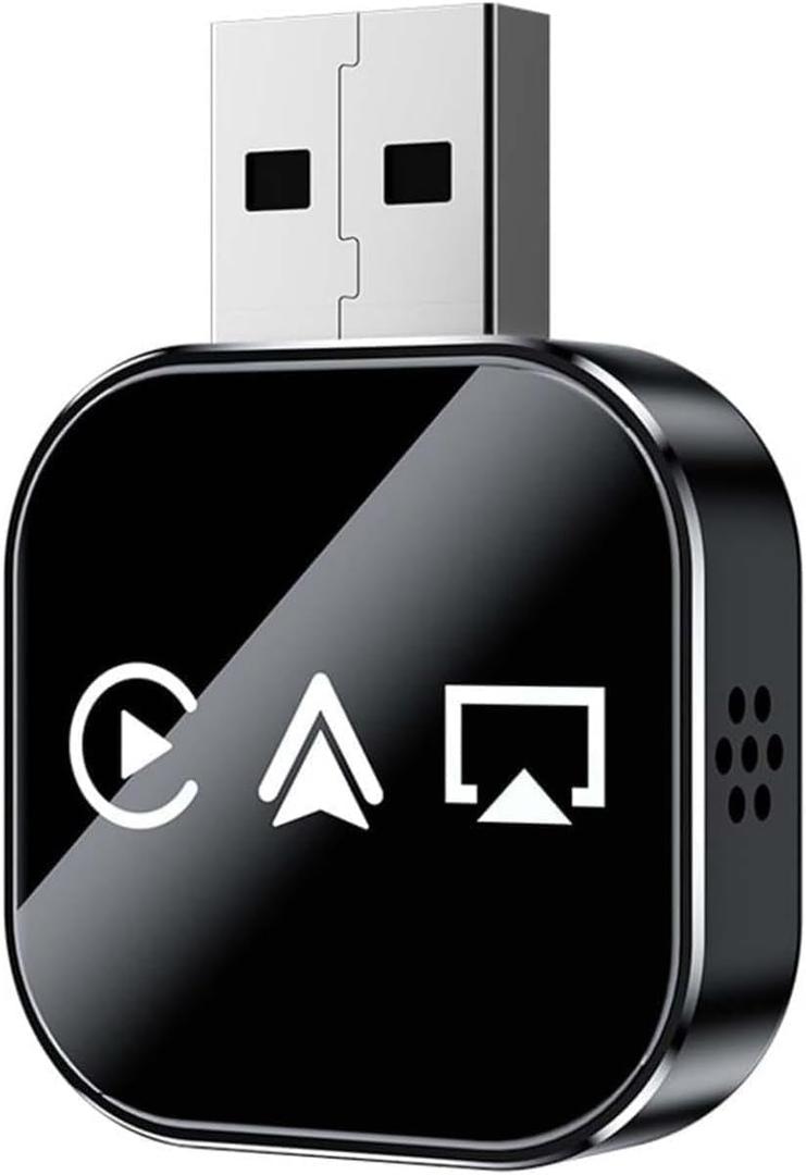 2026 Upgrade 3 in 1 Wireless CarPlay Adapter - Wired to Wireless Screen Mirror & Audio Link for iOS/Android, 2.4/5GHz WiFi & Bluetooth 5.0, Fast Stable Connection, Mini Design, Plug and Play
