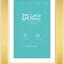 LaVie Home 5x7 Picture Frame Gold, 5 x 7 Frame with High Definition Plexiglass, Horizontal or Vertical Wall Wood Gallery Picture Frames Suitable for Small Picture, 1pc