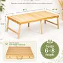 Boho Wooden Folding Picnic Table 60"x30" Low Portable Outdoor Camping Table, 60" x 30" x 16"